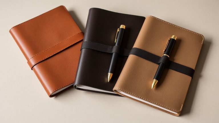 leather bullet journals with pen loops