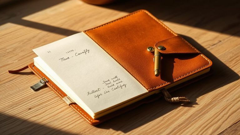 leather bullet journals with pockets