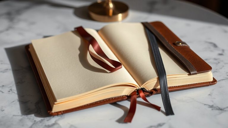 leather journals with bookmarks