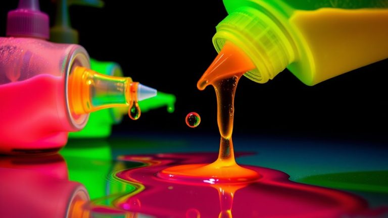 neon acrylic paints glow